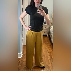NWT Elegant Gold/taupe Wide Leg Pants
